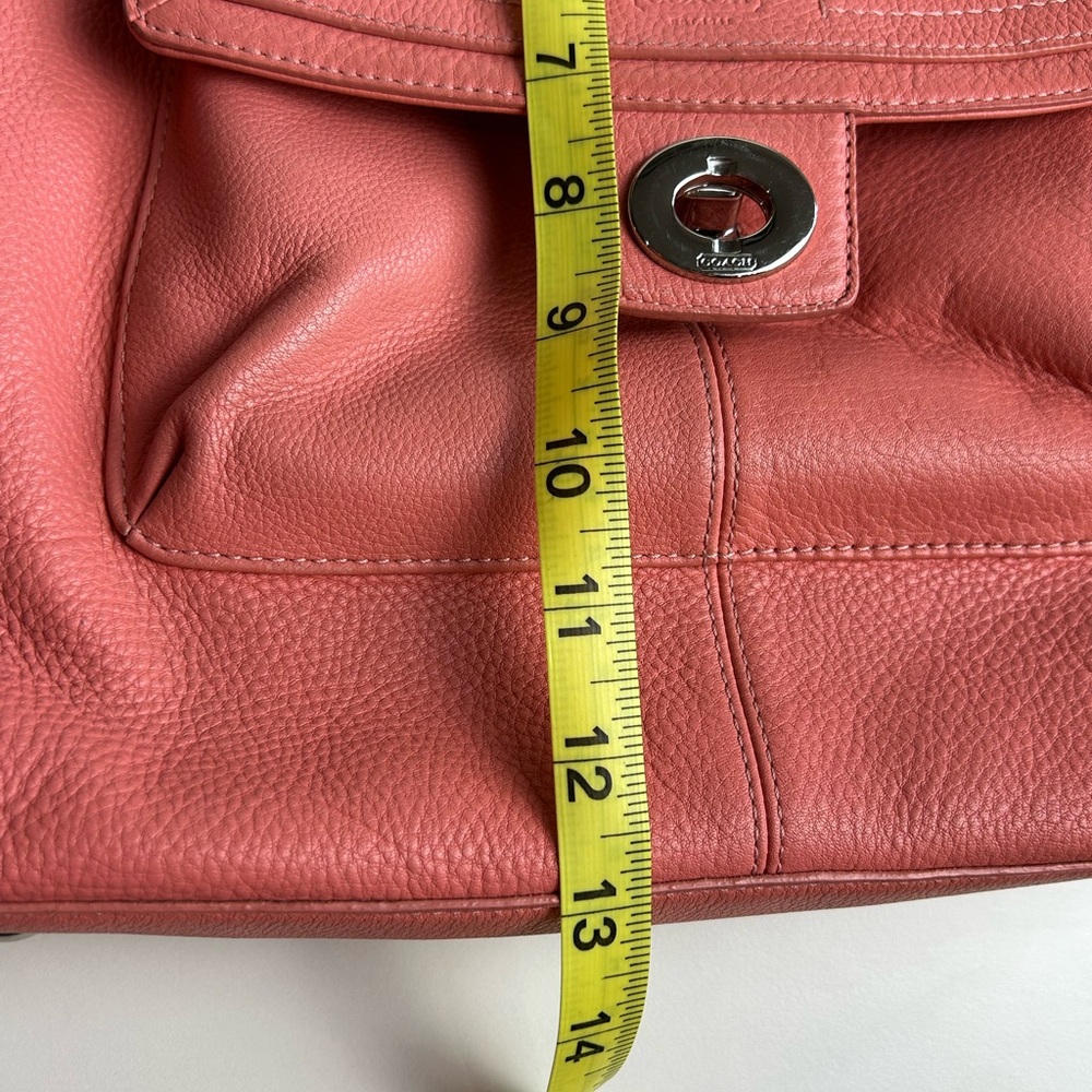COACH CORAL SALMON PENELOPE PEBBLED LEATHER TOTE F19264 - Picture 7 of 12